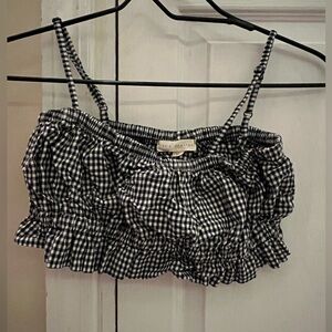 LA hearts by Pacsun - black&white checkered tank.